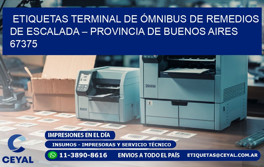 ETIQUETAS TERMINAL DE ÓMNIBUS DE REMEDIOS DE ESCALADA – PROVINCIA DE BUENOS AIRES 67375