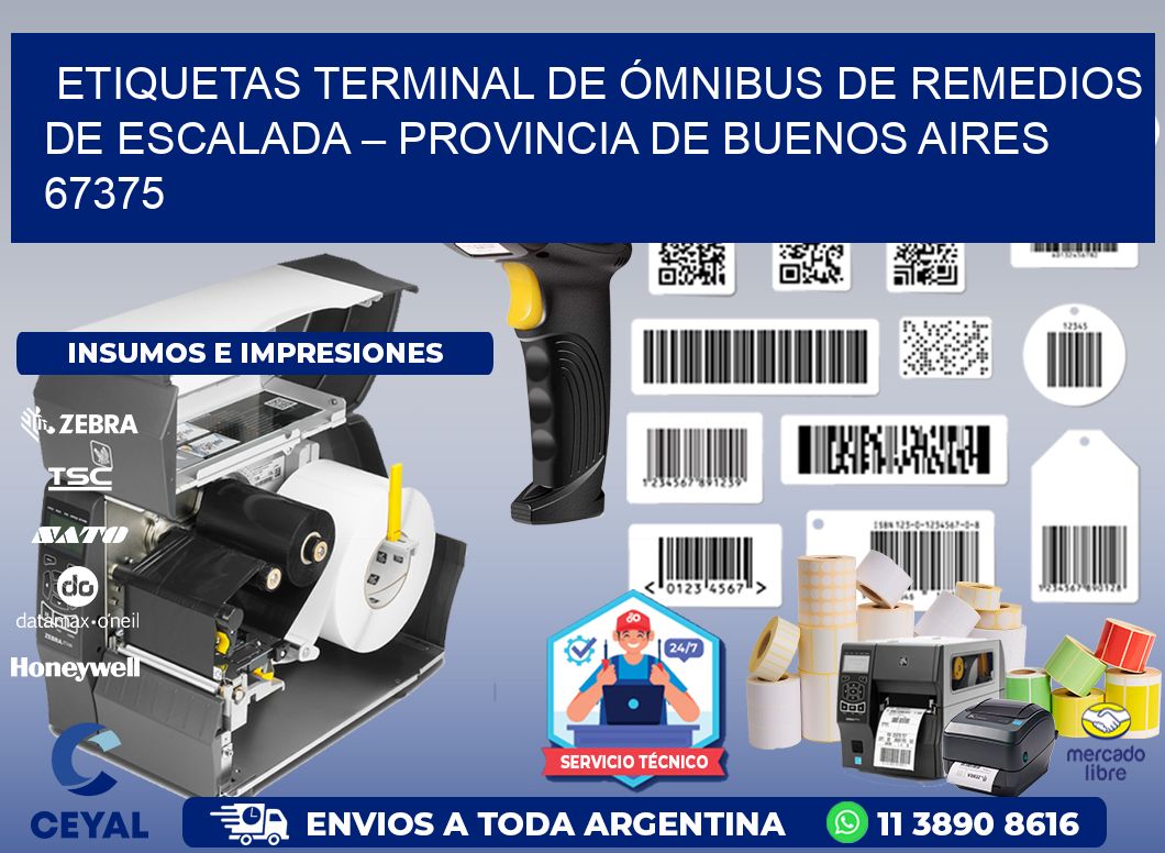 ETIQUETAS TERMINAL DE ÓMNIBUS DE REMEDIOS DE ESCALADA – PROVINCIA DE BUENOS AIRES 67375