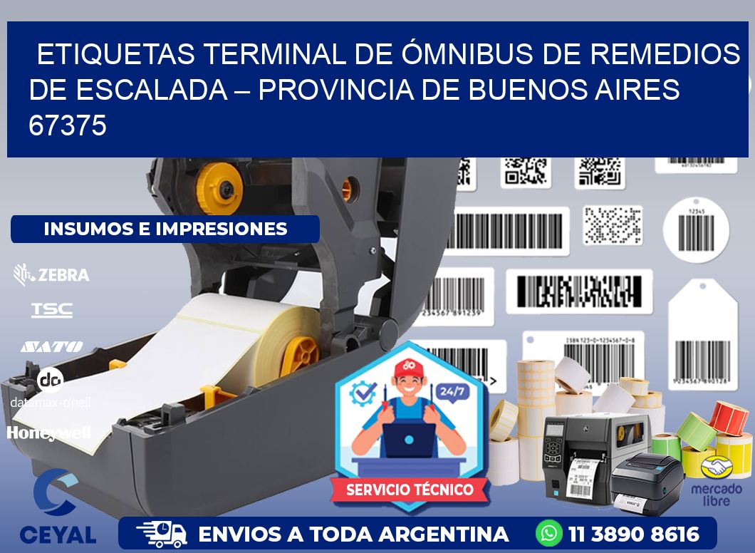 ETIQUETAS TERMINAL DE ÓMNIBUS DE REMEDIOS DE ESCALADA – PROVINCIA DE BUENOS AIRES 67375