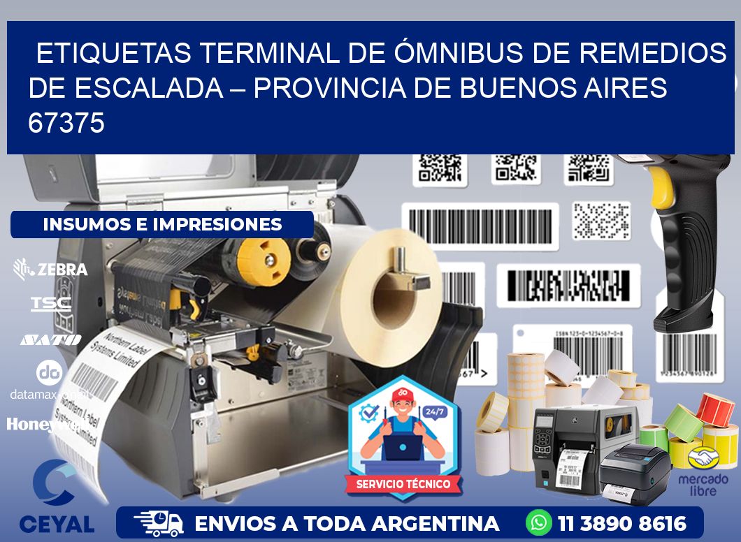 ETIQUETAS TERMINAL DE ÓMNIBUS DE REMEDIOS DE ESCALADA – PROVINCIA DE BUENOS AIRES 67375