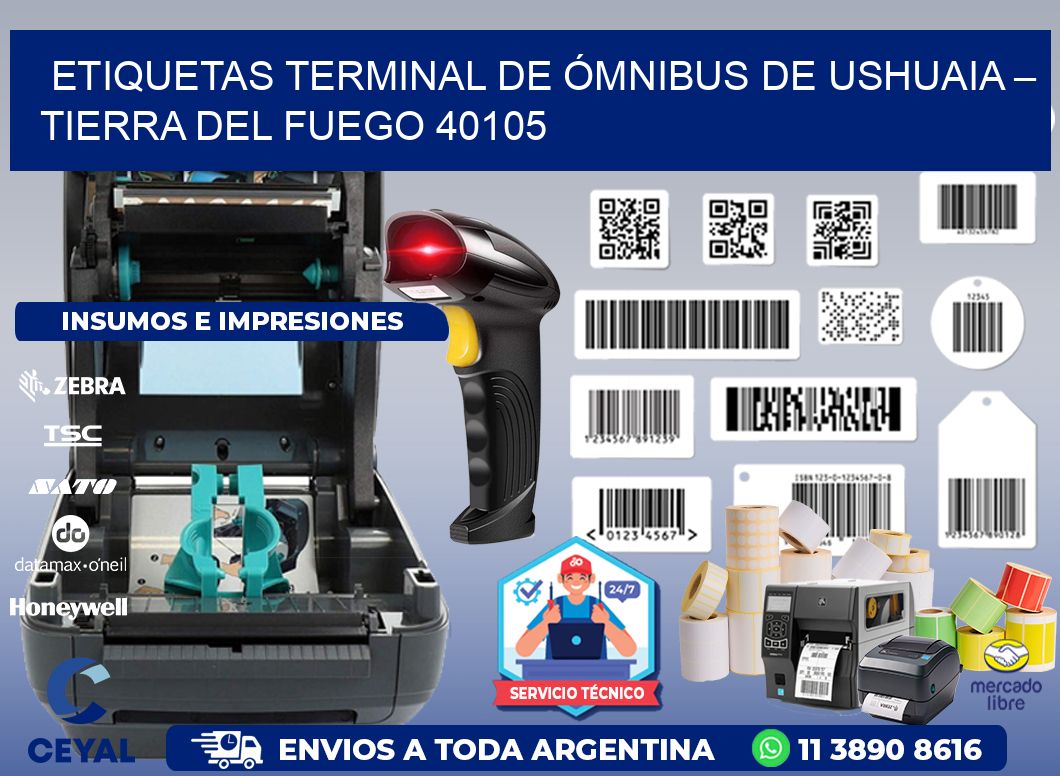 ETIQUETAS TERMINAL DE ÓMNIBUS DE USHUAIA – TIERRA DEL FUEGO 40105