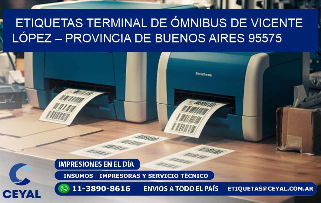 ETIQUETAS TERMINAL DE ÓMNIBUS DE VICENTE LÓPEZ – PROVINCIA DE BUENOS AIRES 95575