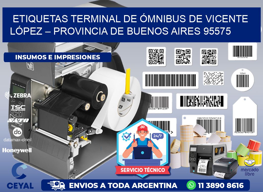 ETIQUETAS TERMINAL DE ÓMNIBUS DE VICENTE LÓPEZ – PROVINCIA DE BUENOS AIRES 95575