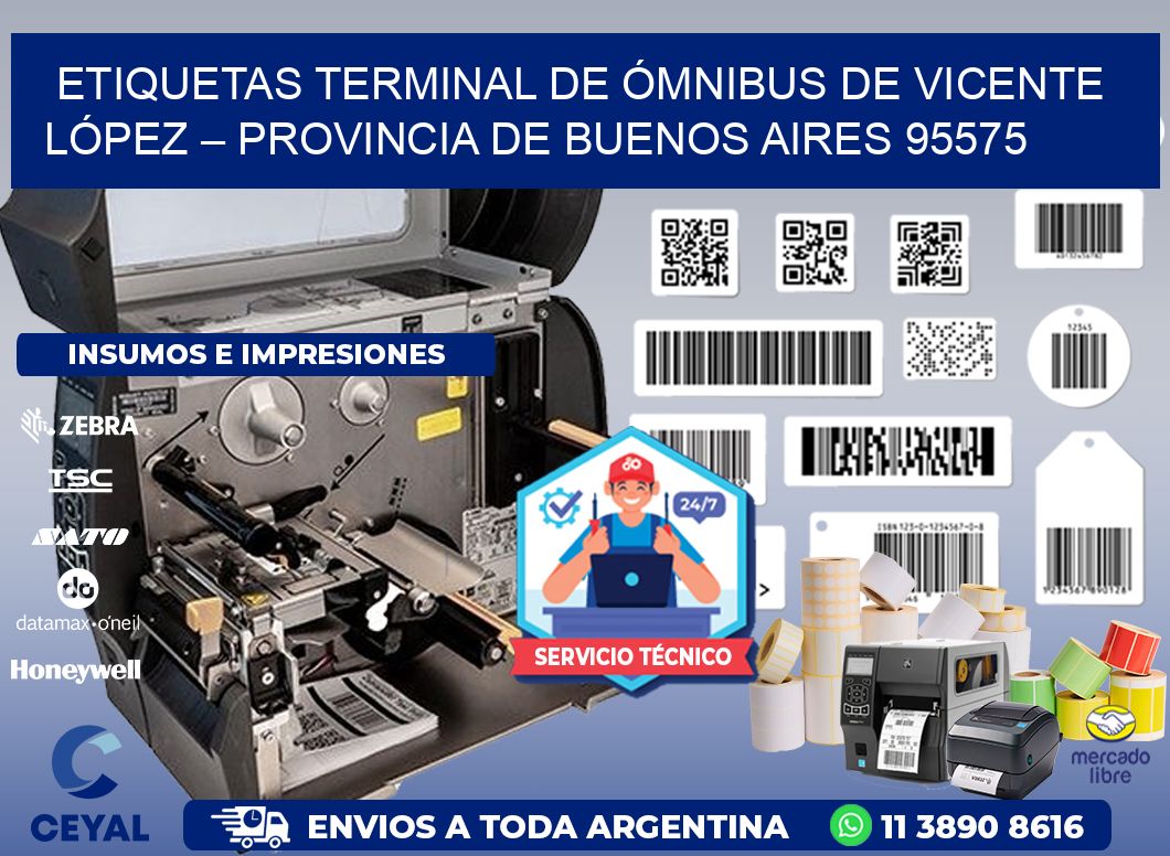 ETIQUETAS TERMINAL DE ÓMNIBUS DE VICENTE LÓPEZ – PROVINCIA DE BUENOS AIRES 95575