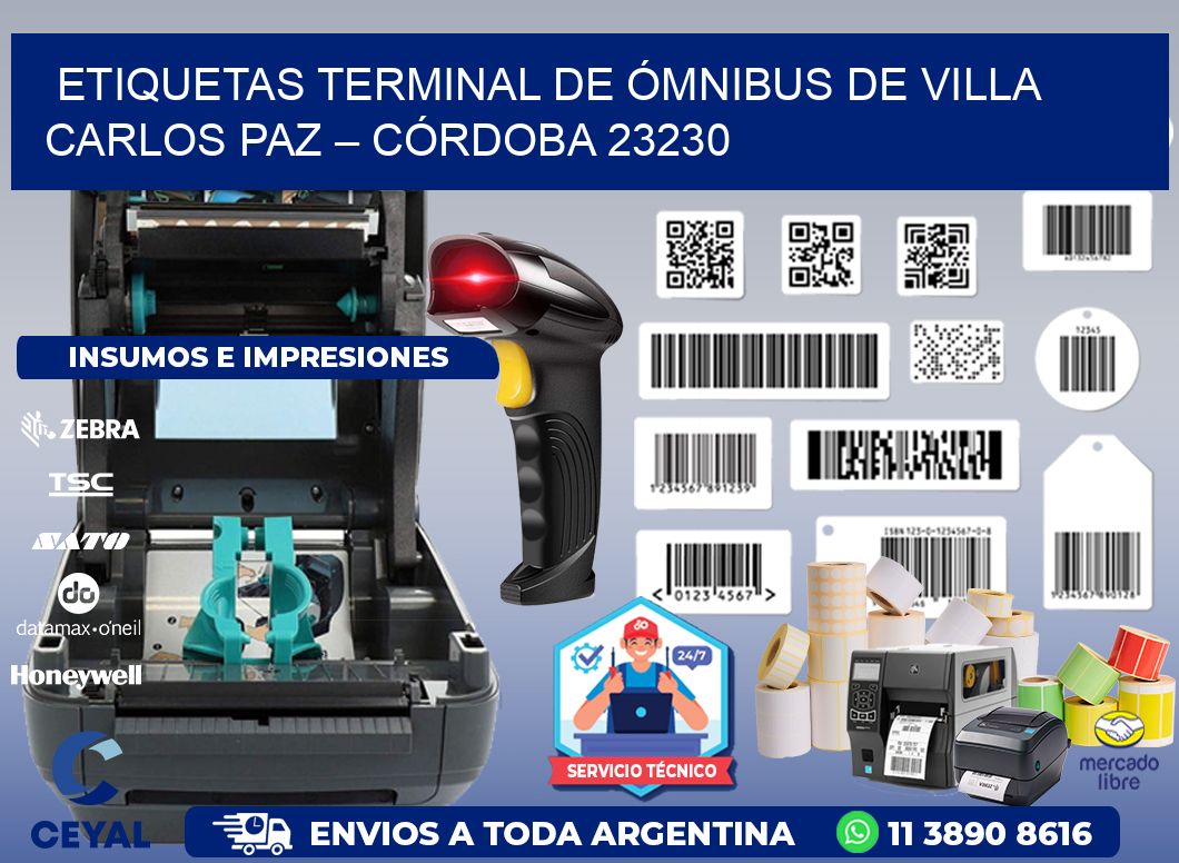 ETIQUETAS TERMINAL DE ÓMNIBUS DE VILLA CARLOS PAZ – CÓRDOBA 23230