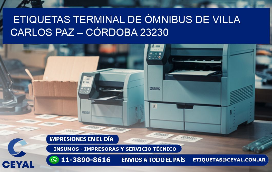 ETIQUETAS TERMINAL DE ÓMNIBUS DE VILLA CARLOS PAZ – CÓRDOBA 23230