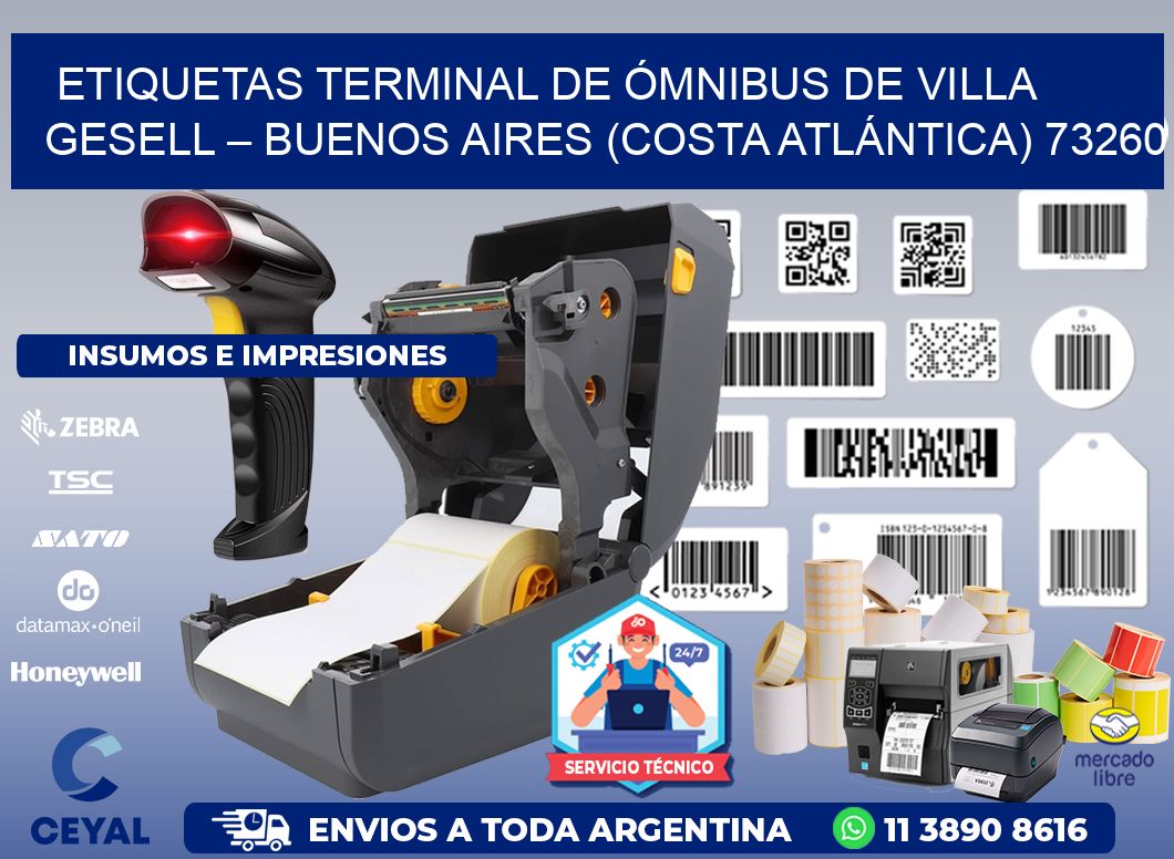 ETIQUETAS TERMINAL DE ÓMNIBUS DE VILLA GESELL – BUENOS AIRES (COSTA ATLÁNTICA) 73260