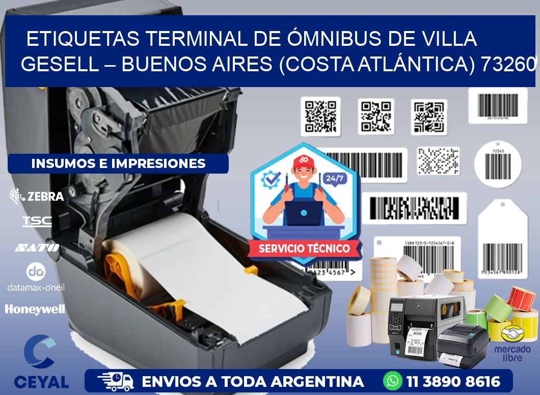 ETIQUETAS TERMINAL DE ÓMNIBUS DE VILLA GESELL – BUENOS AIRES (COSTA ATLÁNTICA) 73260