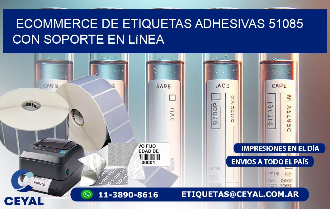 Ecommerce de Etiquetas Adhesivas 51085 con Soporte en Línea