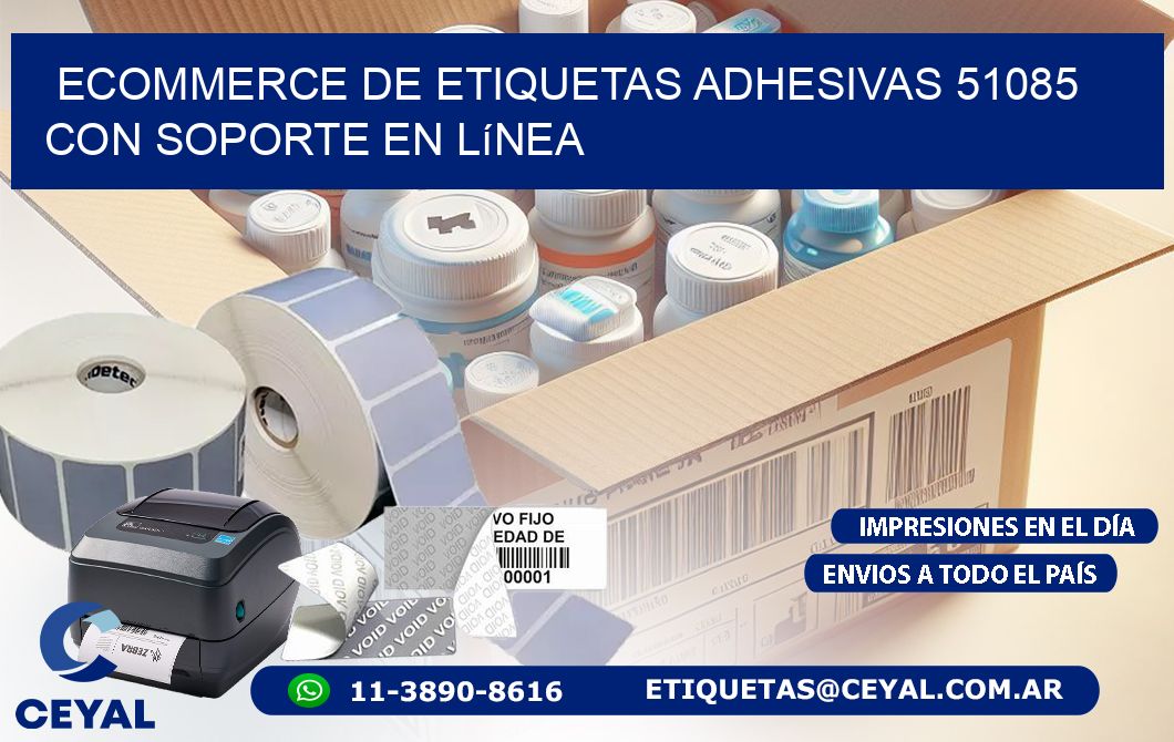 Ecommerce de Etiquetas Adhesivas 51085 con Soporte en Línea
