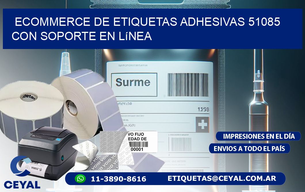 Ecommerce de Etiquetas Adhesivas 51085 con Soporte en Línea