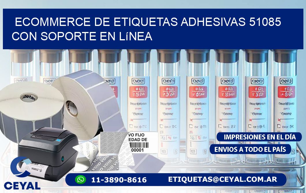 Ecommerce de Etiquetas Adhesivas 51085 con Soporte en Línea