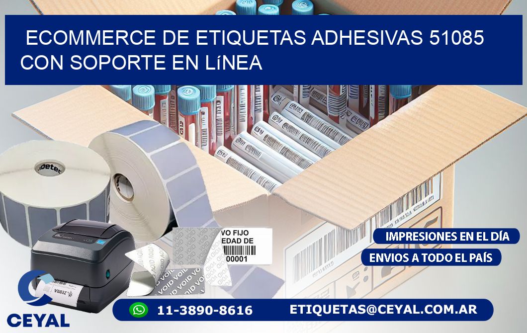 Ecommerce de Etiquetas Adhesivas 51085 con Soporte en Línea