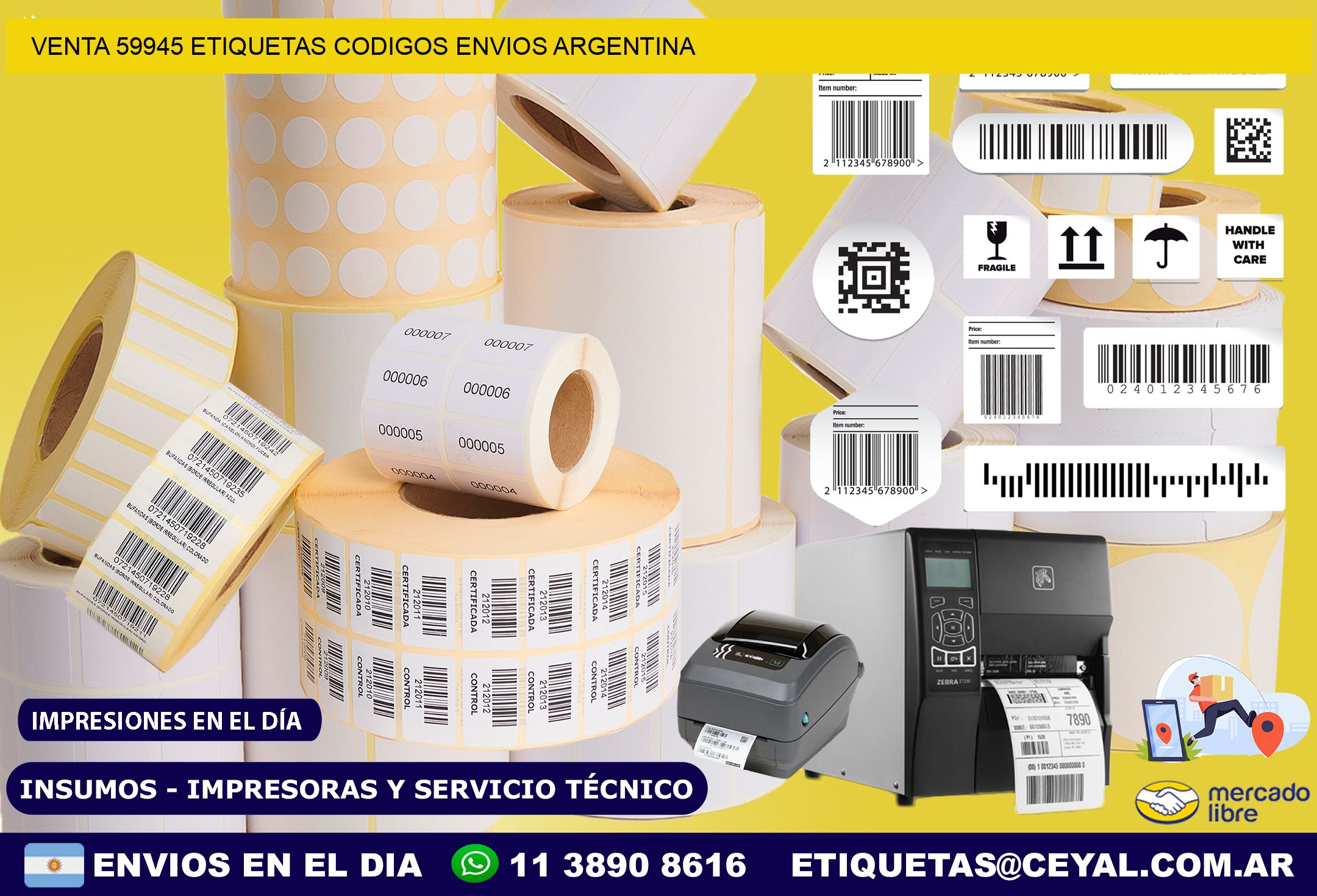 VENTA 59945 ETIQUETAS CODIGOS ENVIOS ARGENTINA