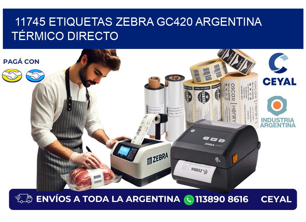 11745 etiquetas zebra gc420 argentina TÉRMICO DIRECTO