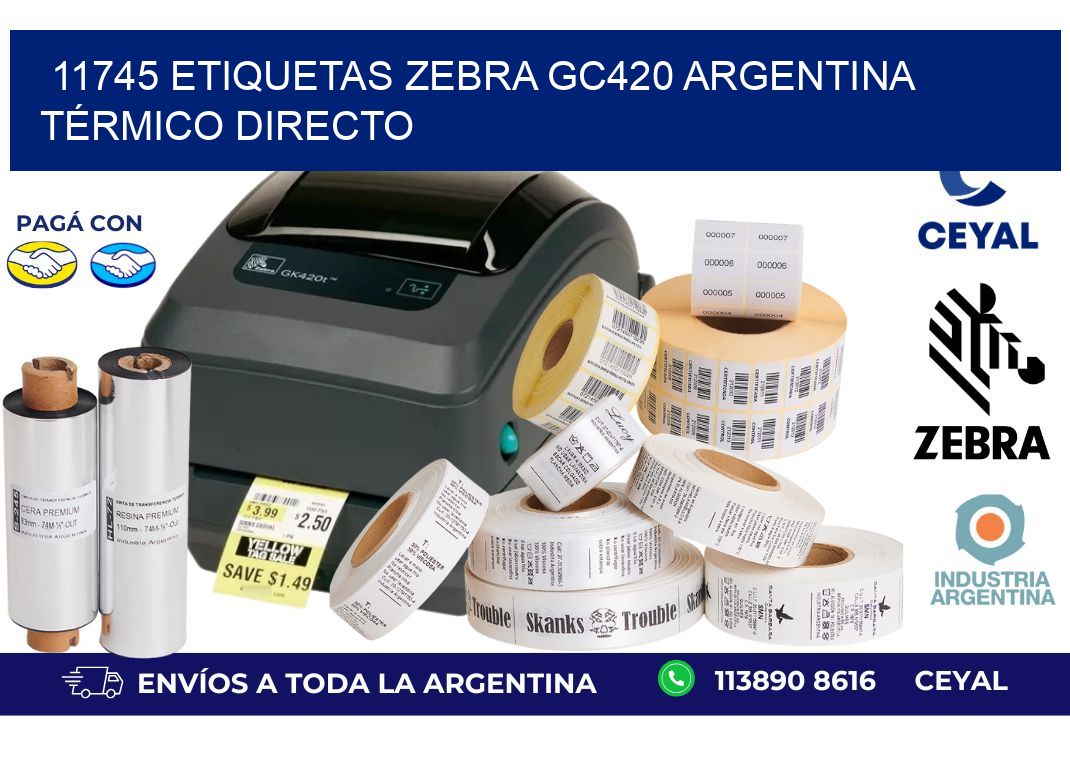11745 etiquetas zebra gc420 argentina TÉRMICO DIRECTO
