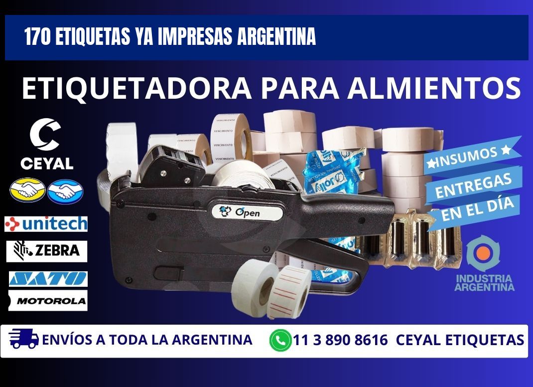 170 ETIQUETAS YA IMPRESAS ARGENTINA
