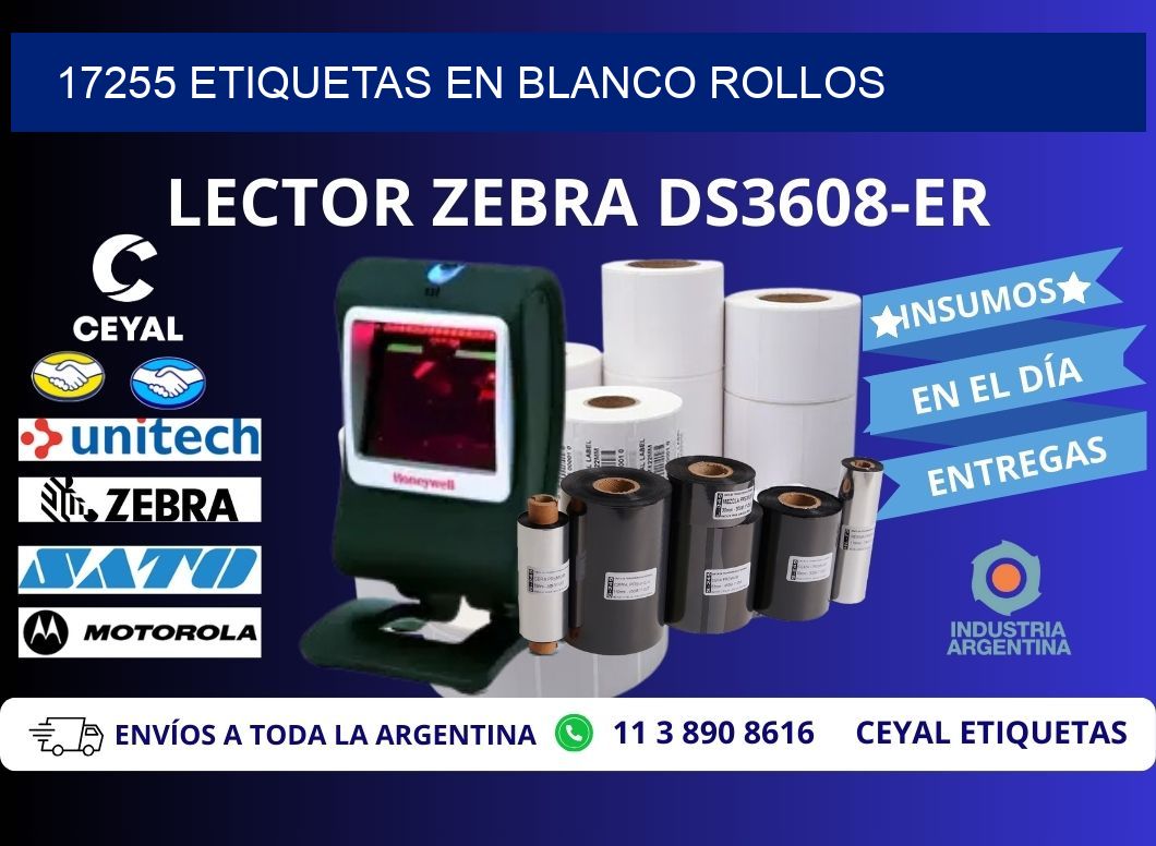 17255 ETIQUETAS EN BLANCO ROLLOS