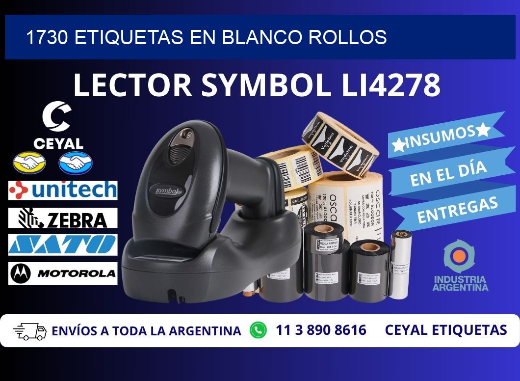 1730 ETIQUETAS EN BLANCO ROLLOS