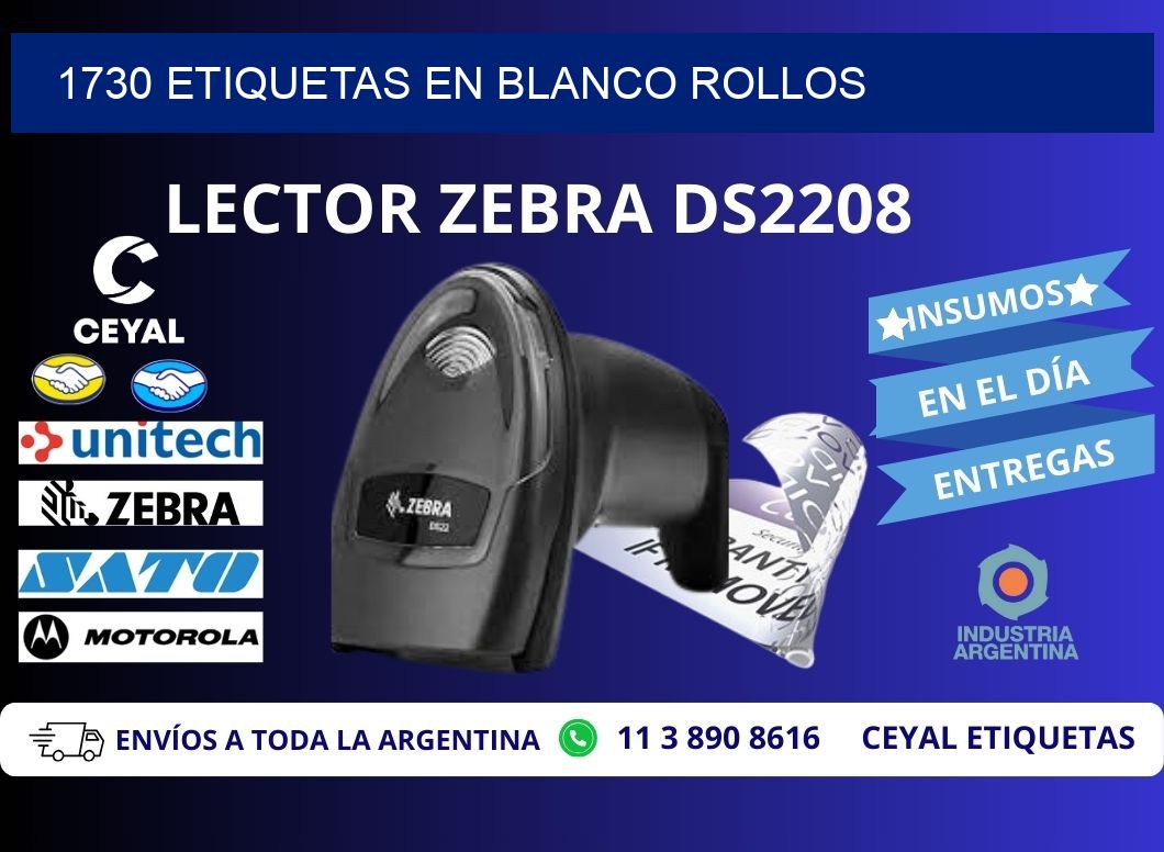 1730 ETIQUETAS EN BLANCO ROLLOS