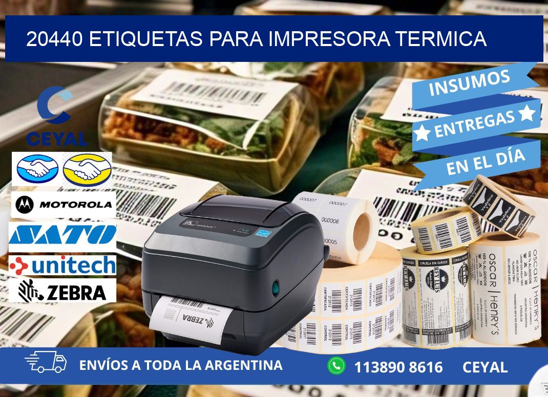 20440 ETIQUETAS PARA IMPRESORA TERMICA