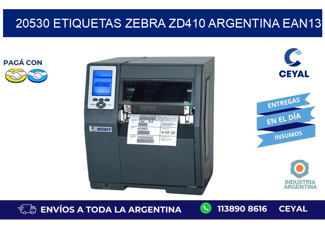 20530 etiquetas zebra zd410 argentina EAN13