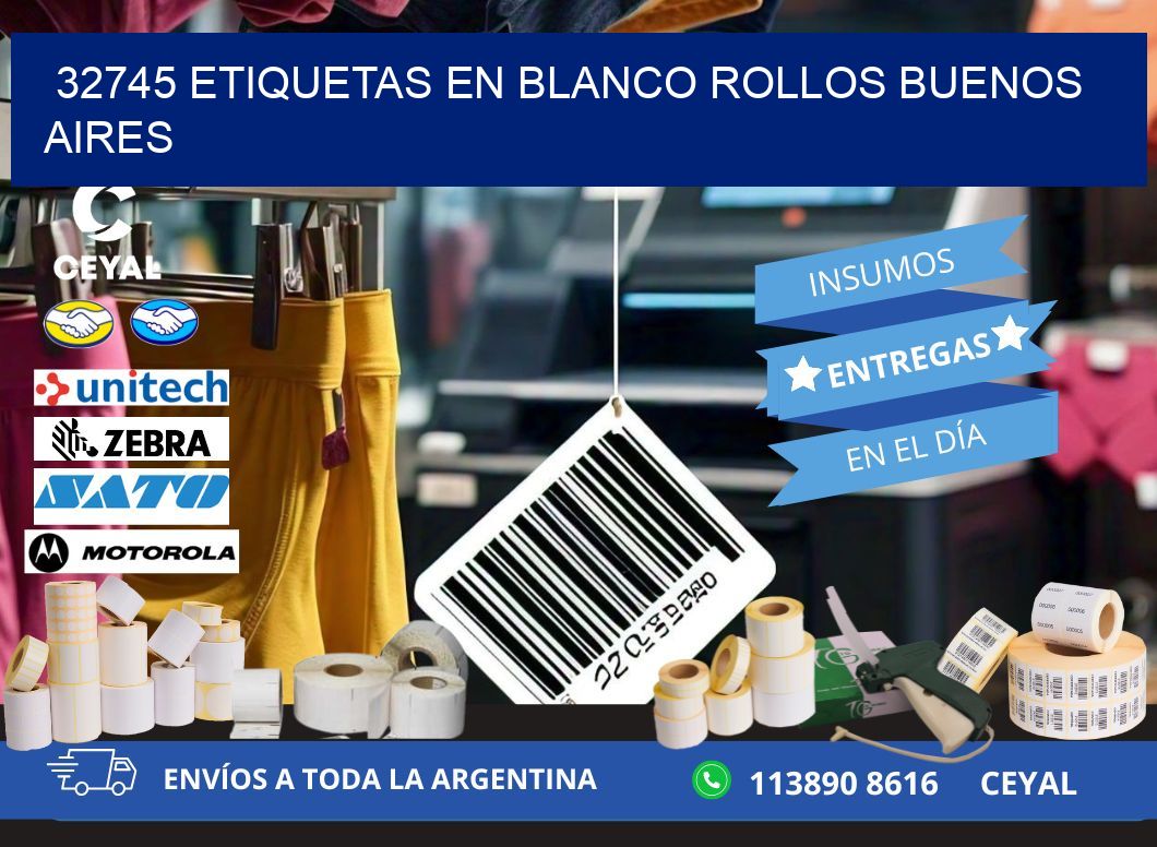 32745 ETIQUETAS EN BLANCO ROLLOS BUENOS AIRES