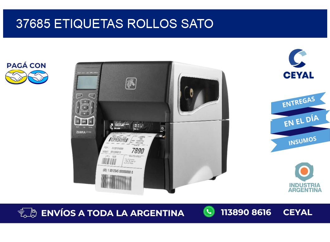 37685 ETIQUETAS ROLLOS SATO