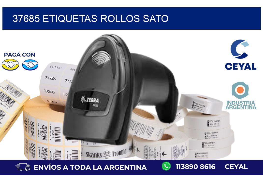 37685 ETIQUETAS ROLLOS SATO