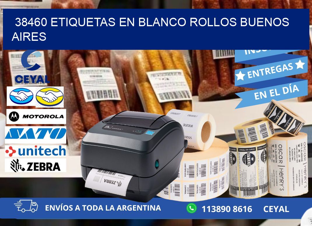 38460 ETIQUETAS EN BLANCO ROLLOS BUENOS AIRES
