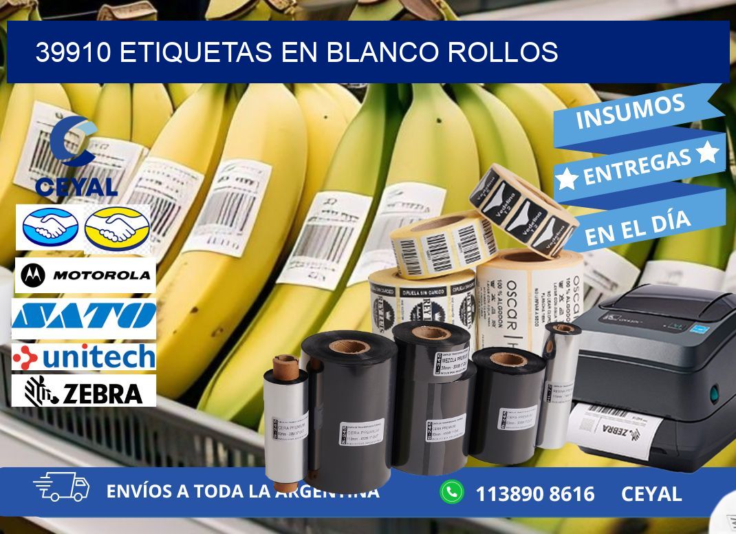 39910 ETIQUETAS EN BLANCO ROLLOS