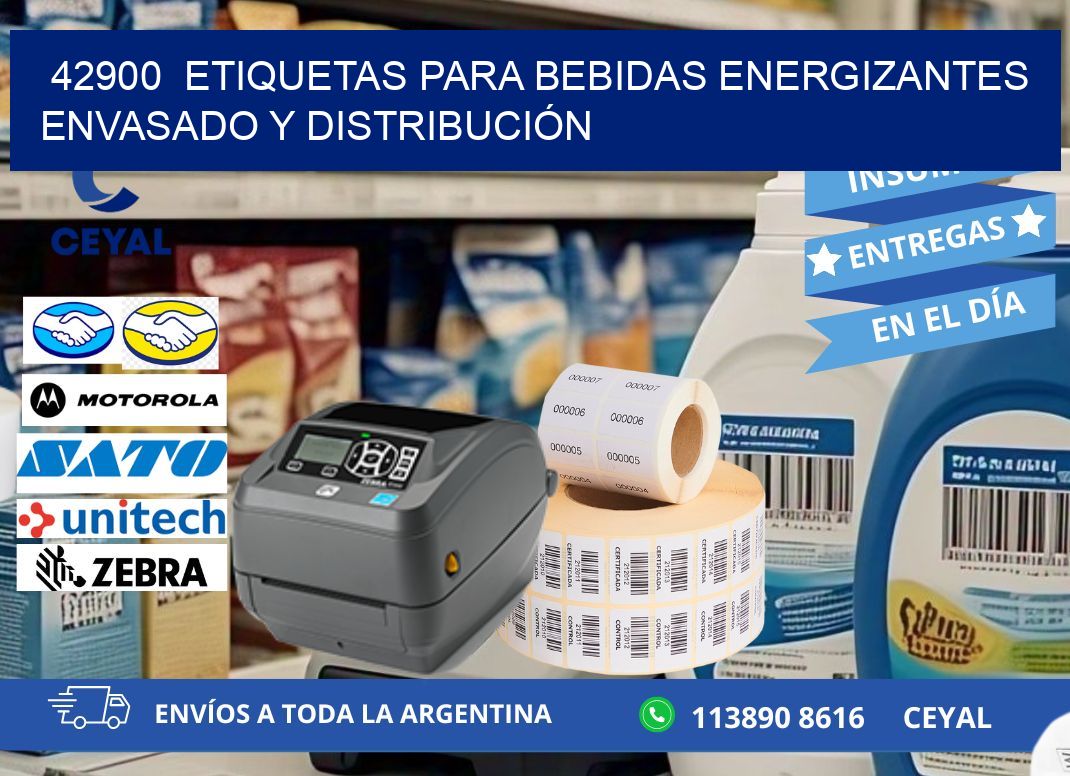 42900  ETIQUETAS PARA BEBIDAS ENERGIZANTES ENVASADO Y DISTRIBUCIÓN