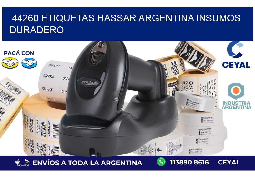 44260 etiquetas hassar argentina INSUMOS DURADERO