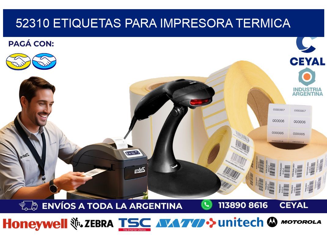 52310 ETIQUETAS PARA IMPRESORA TERMICA