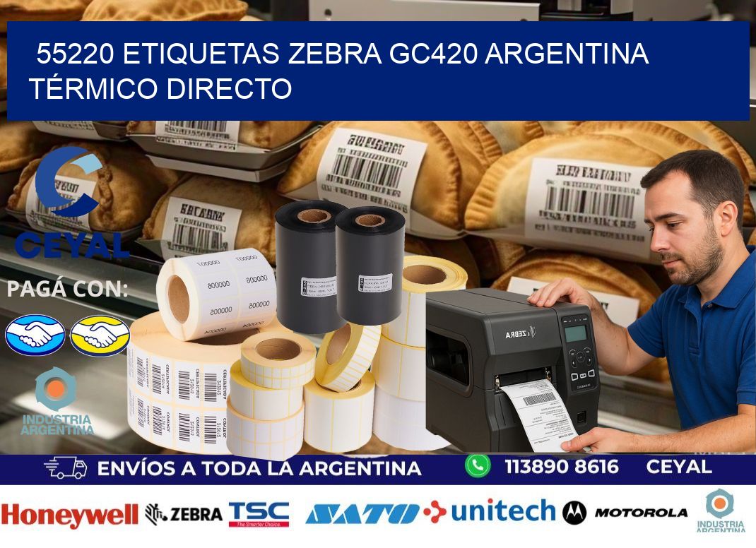 55220 etiquetas zebra gc420 argentina TÉRMICO DIRECTO