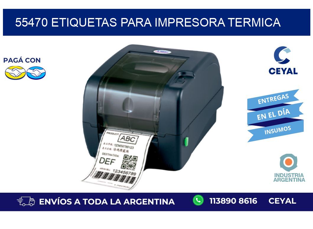 55470 ETIQUETAS PARA IMPRESORA TERMICA