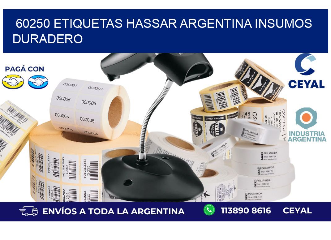 60250 etiquetas hassar argentina INSUMOS DURADERO