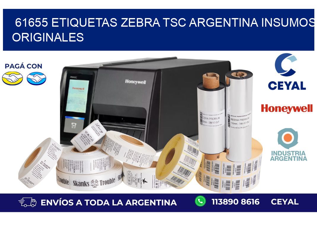 61655 etiquetas zebra tsc argentina INSUMOS ORIGINALES
