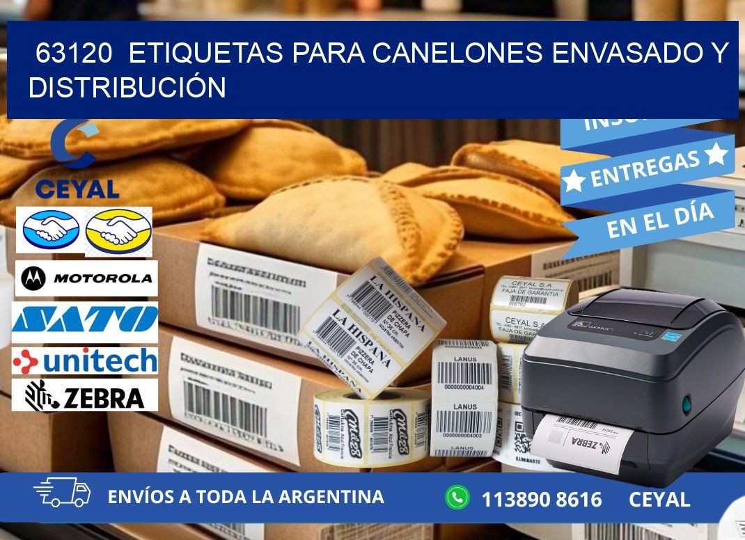 63120  ETIQUETAS PARA CANELONES ENVASADO Y DISTRIBUCIÓN