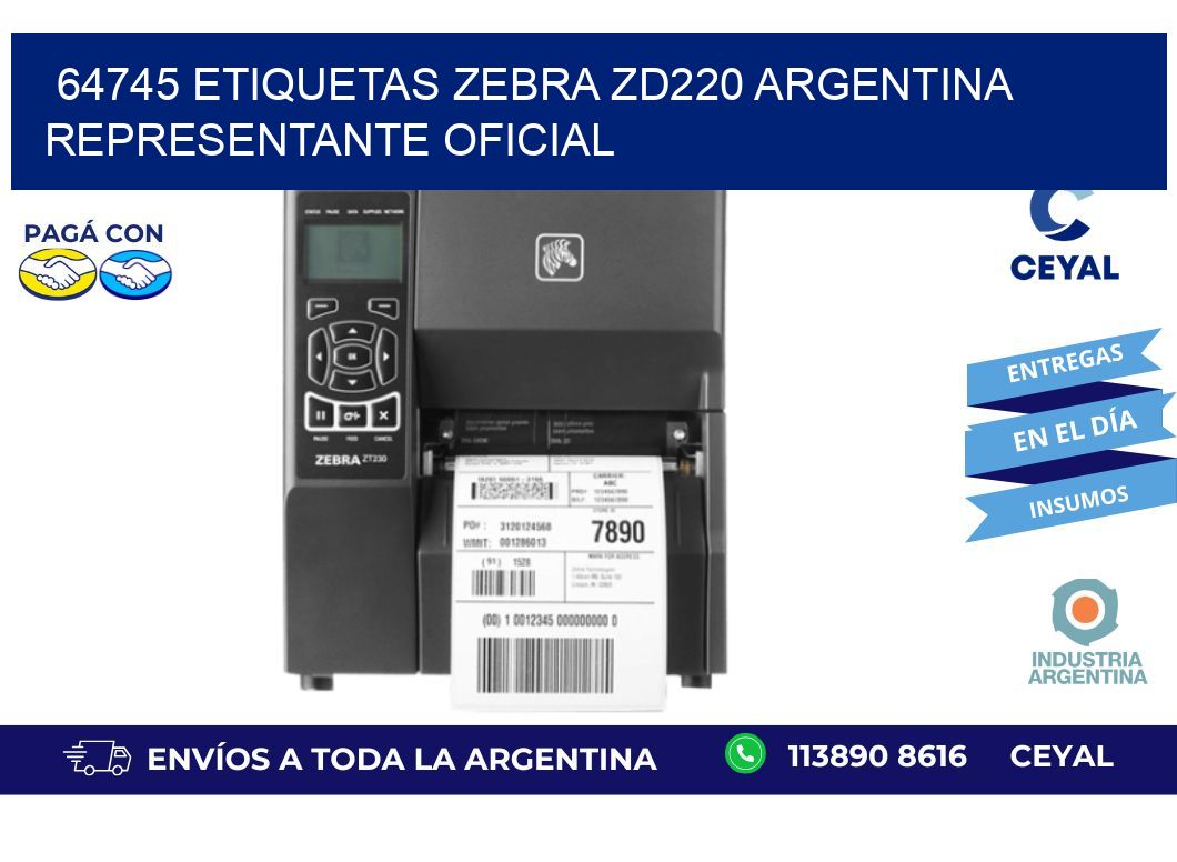 64745 etiquetas zebra zd220 argentina REPRESENTANTE OFICIAL