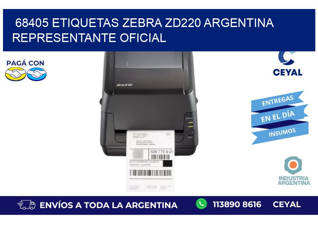68405 etiquetas zebra zd220 argentina REPRESENTANTE OFICIAL