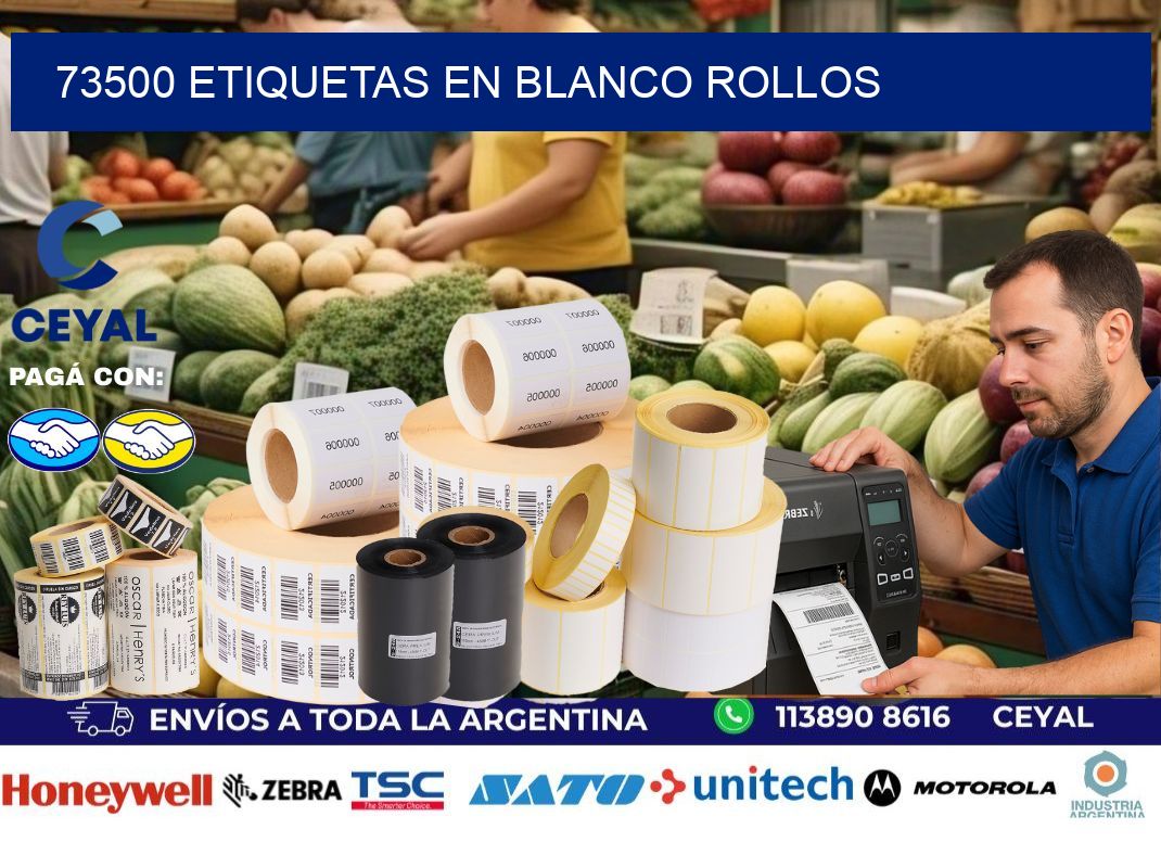 73500 ETIQUETAS EN BLANCO ROLLOS