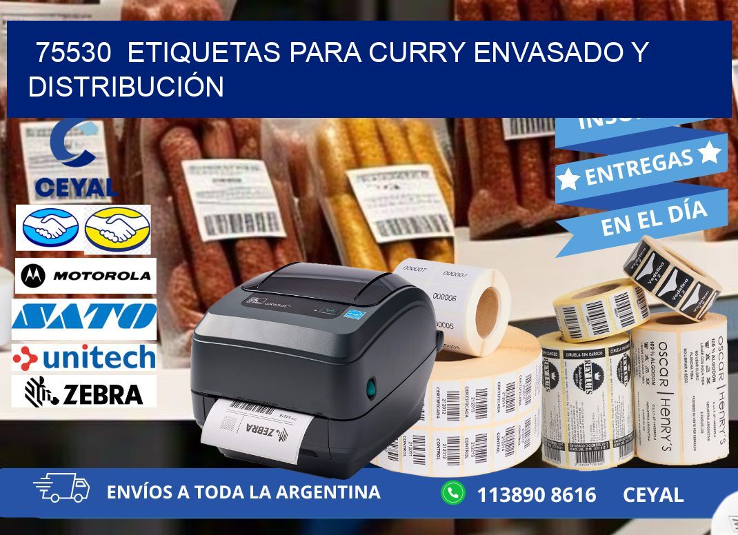 75530  ETIQUETAS PARA CURRY ENVASADO Y DISTRIBUCIÓN