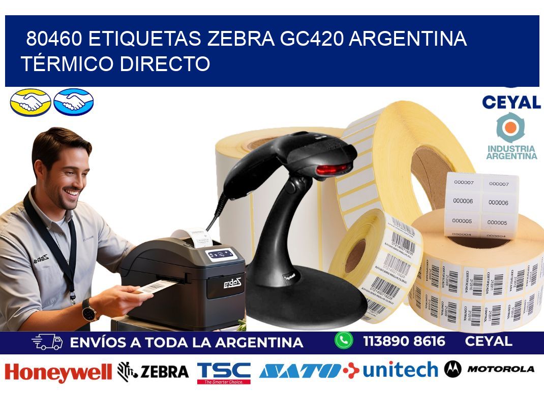 80460 etiquetas zebra gc420 argentina TÉRMICO DIRECTO