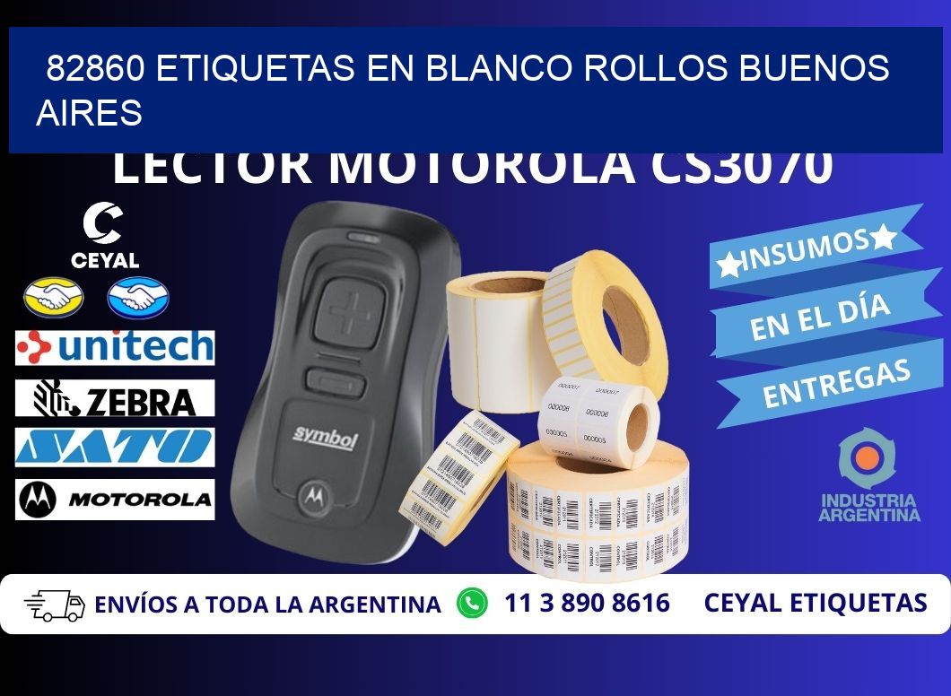 82860 ETIQUETAS EN BLANCO ROLLOS BUENOS AIRES