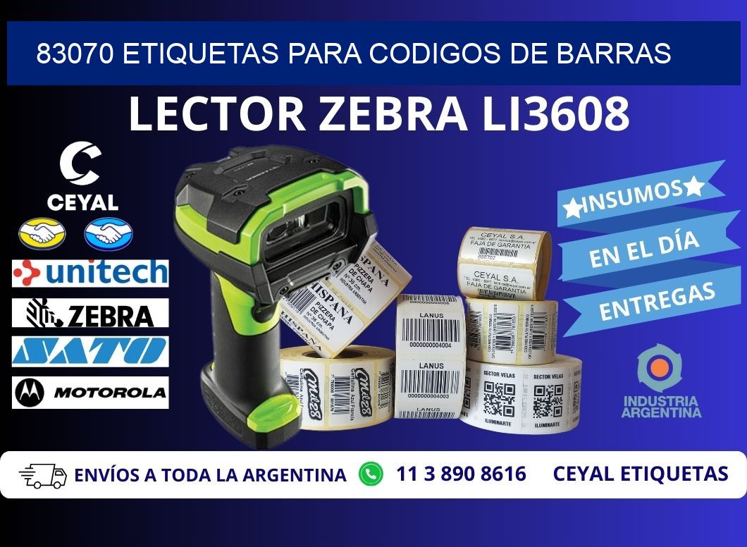 83070 ETIQUETAS PARA CODIGOS DE BARRAS