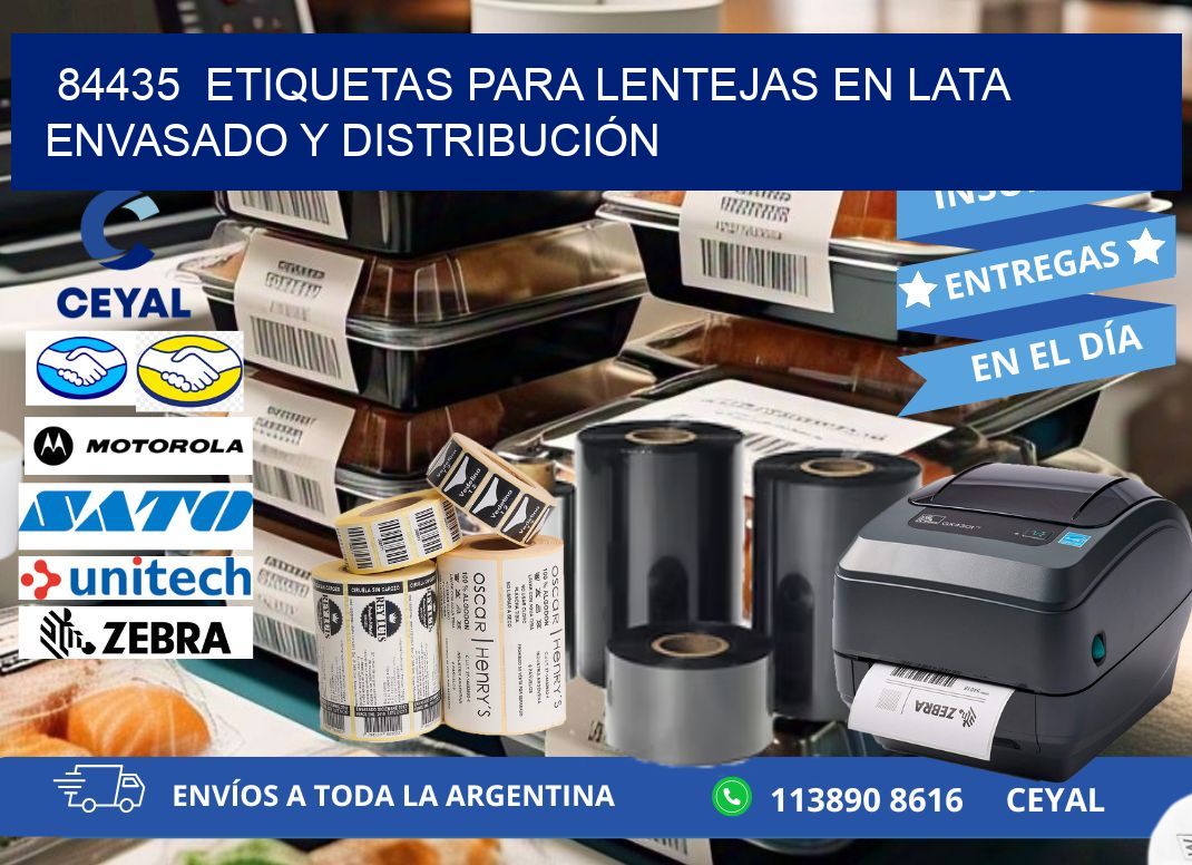 84435  ETIQUETAS PARA LENTEJAS EN LATA ENVASADO Y DISTRIBUCIÓN