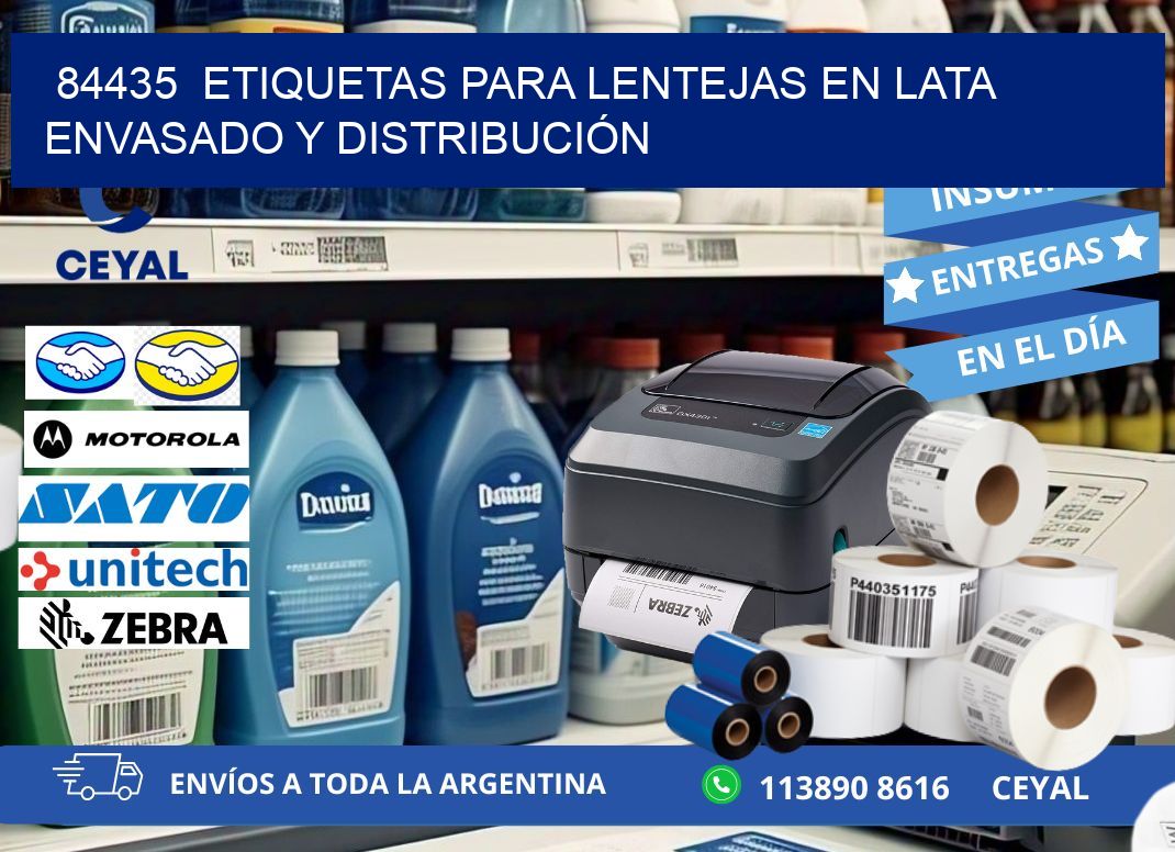 84435  ETIQUETAS PARA LENTEJAS EN LATA ENVASADO Y DISTRIBUCIÓN