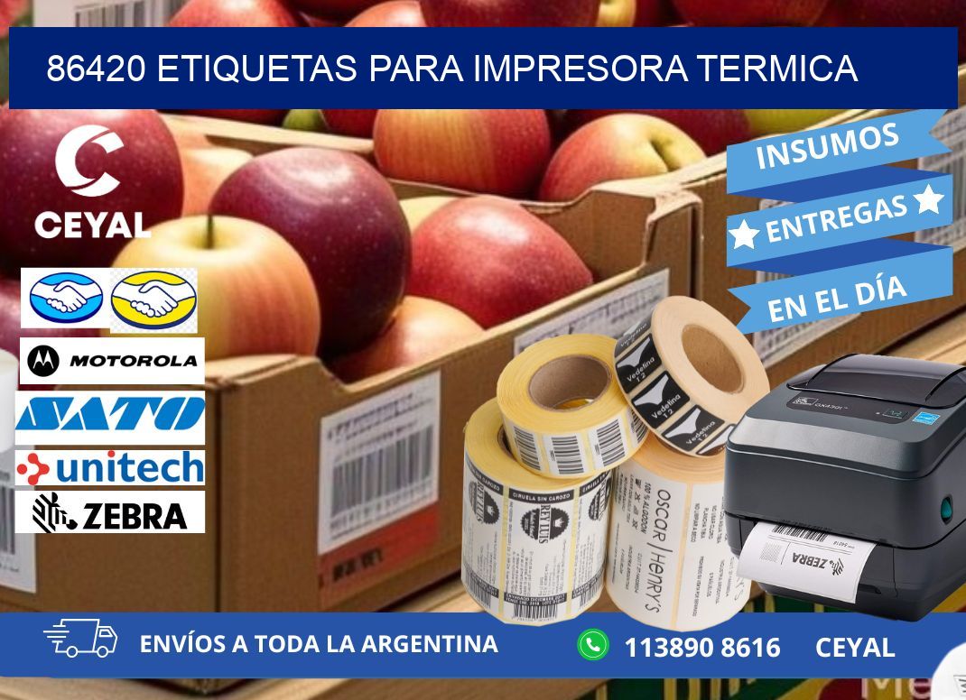 86420 ETIQUETAS PARA IMPRESORA TERMICA