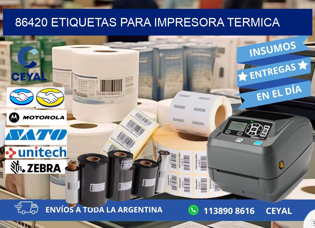 86420 ETIQUETAS PARA IMPRESORA TERMICA